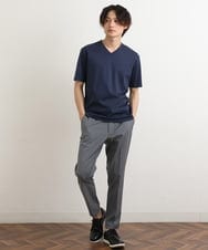 KHKHS41034 a.v.v MEN(アー・ヴェ・ヴェ) 【ジャケイン/接触冷感】シルケットスムースVネックTシャツ ライトグレー