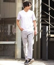 KHKHS41034 a.v.v MEN(アー・ヴェ・ヴェ) 【ジャケイン/接触冷感】シルケットスムースVネックTシャツ ライトグレー