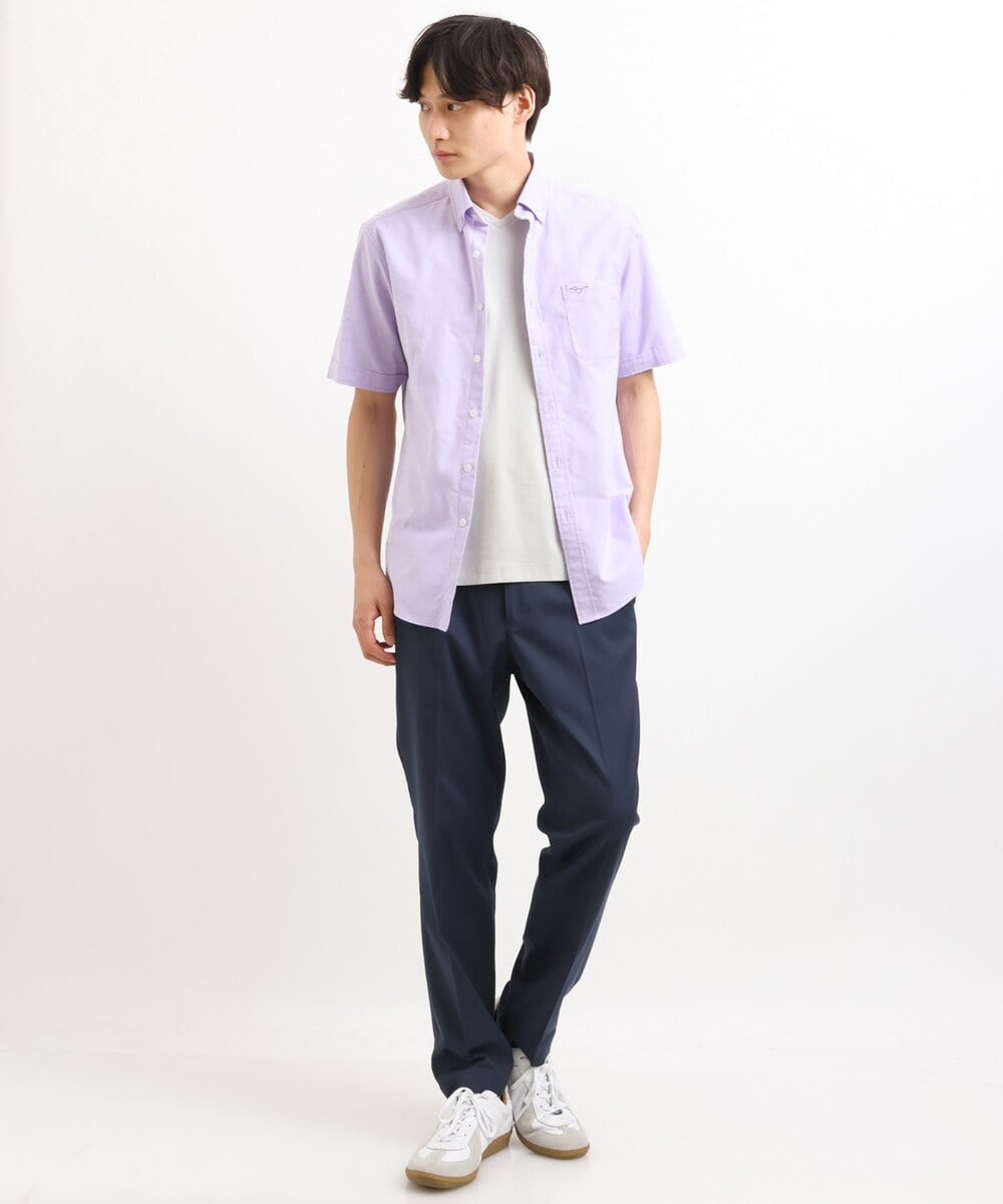 KHKHS41034 a.v.v MEN(アー・ヴェ・ヴェ) 【ジャケイン/接触冷感】シルケットスムースVネックTシャツ ライトグレー