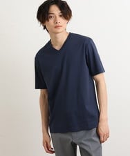 KHKHS41034 a.v.v MEN(アー・ヴェ・ヴェ) 【ジャケイン/接触冷感】シルケットスムースVネックTシャツ ライトグレー