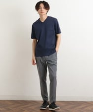 KHKHS41034 a.v.v MEN(アー・ヴェ・ヴェ) 【ジャケイン/接触冷感】シルケットスムースVネックTシャツ ライトグレー