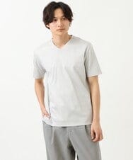 KHKHS41034 a.v.v MEN(アー・ヴェ・ヴェ) 【ジャケイン/接触冷感】シルケットスムースVネックTシャツ ライトグレー