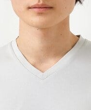 KHKHS41034 a.v.v MEN(アー・ヴェ・ヴェ) 【ジャケイン/接触冷感】シルケットスムースVネックTシャツ ライトグレー