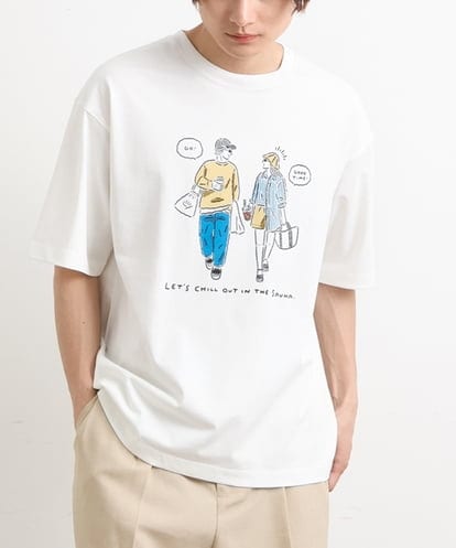 KHKHS61044 a.v.v MEN 【イラストレーターコラボ】フロントプリントTシャツ