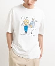 KHKHS61044 a.v.v MEN(アー・ヴェ・ヴェ) 【イラストレーターコラボ】フロントプリントTシャツ ホワイト