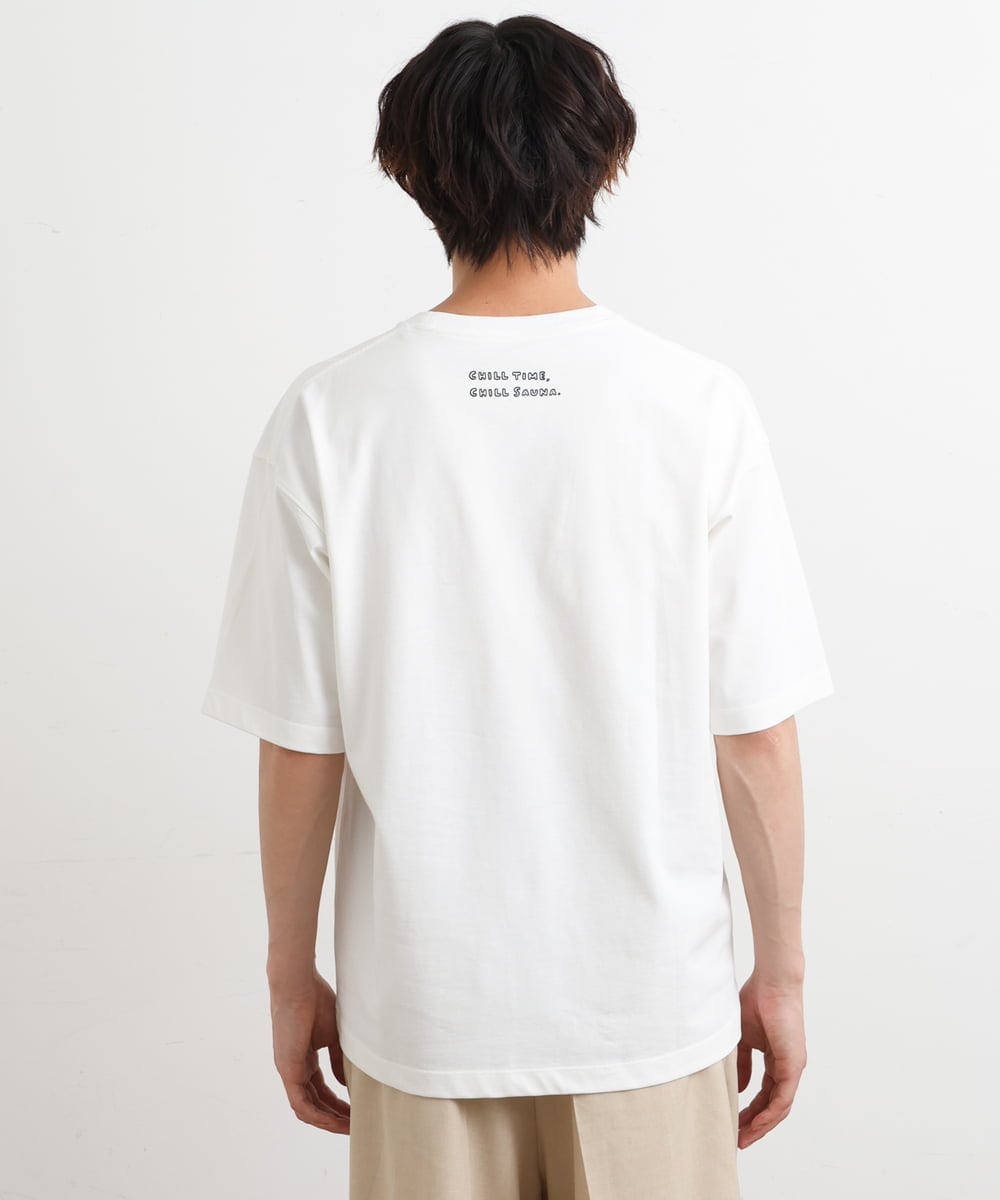 KHKHS61044 a.v.v MEN(アー・ヴェ・ヴェ) 【イラストレーターコラボ】フロントプリントTシャツ ホワイト
