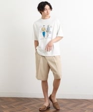 KHKHS61044 a.v.v MEN(アー・ヴェ・ヴェ) 【イラストレーターコラボ】フロントプリントTシャツ ホワイト