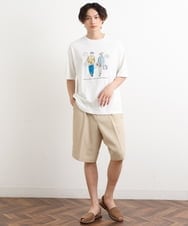 KHKHS61044 a.v.v MEN(アー・ヴェ・ヴェ) 【イラストレーターコラボ】フロントプリントTシャツ ホワイト