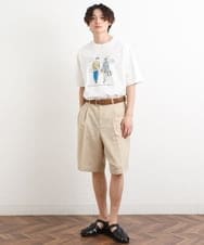 KHKHS61044 a.v.v MEN(アー・ヴェ・ヴェ) 【イラストレーターコラボ】フロントプリントTシャツ ホワイト