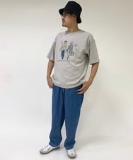 KHKHS61044 a.v.v MEN(アー・ヴェ・ヴェ) 【イラストレーターコラボ】フロントプリントTシャツ ホワイト