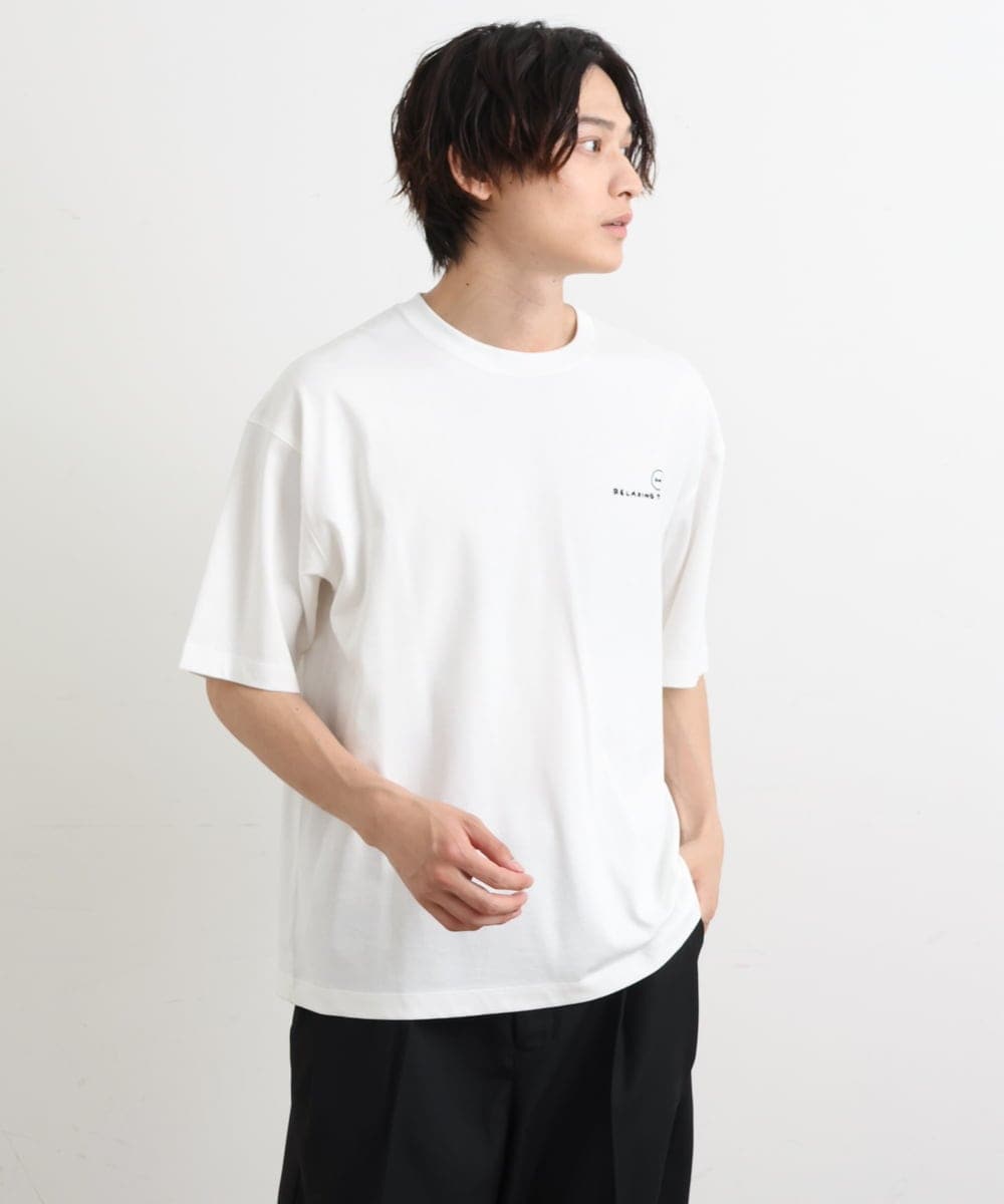 KHKHS62044 a.v.v MEN(アー・ヴェ・ヴェ) 【イラストレーターコラボ】バックプリントTシャツ ホワイト