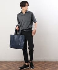 KHKHS73054 a.v.v MEN(アー・ヴェ・ヴェ) 【汗染み防止/接触冷感】プロテクトスウェットポロシャツ ダークグレー