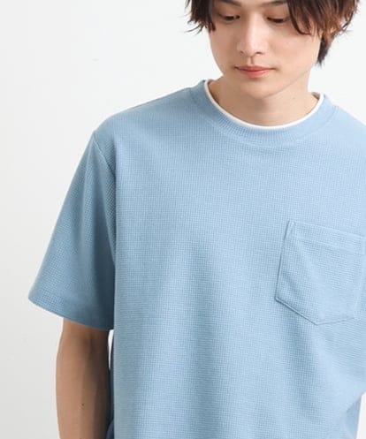 KHKHS79039 a.v.v MEN 【S-XXL】ワッフルフェイクレイヤードカットソー