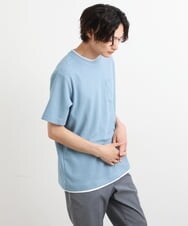 KHKHS79039 a.v.v MEN(アー・ヴェ・ヴェ) 【S-XXL】ワッフルフェイクレイヤードカットソー アイボリー