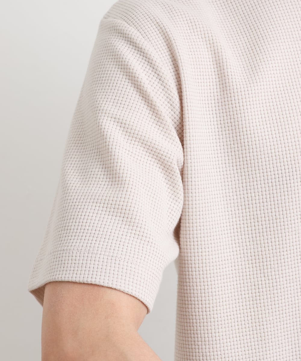 KHKHS79039 a.v.v MEN(アー・ヴェ・ヴェ) 【S-XXL】ワッフルフェイクレイヤードカットソー アイボリー