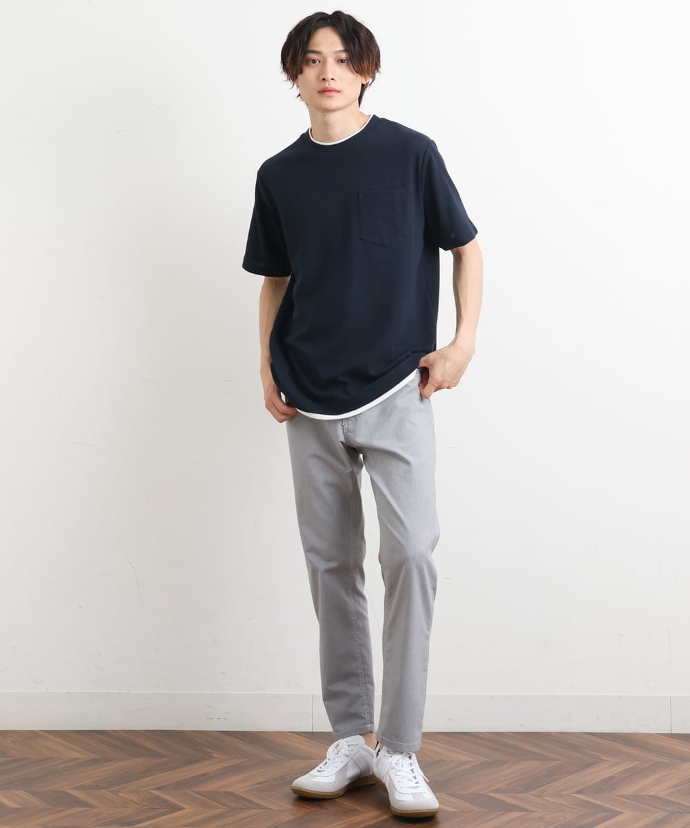 KHKHS79039 a.v.v MEN(アー・ヴェ・ヴェ) 【S-XXL】ワッフルフェイクレイヤードカットソー アイボリー
