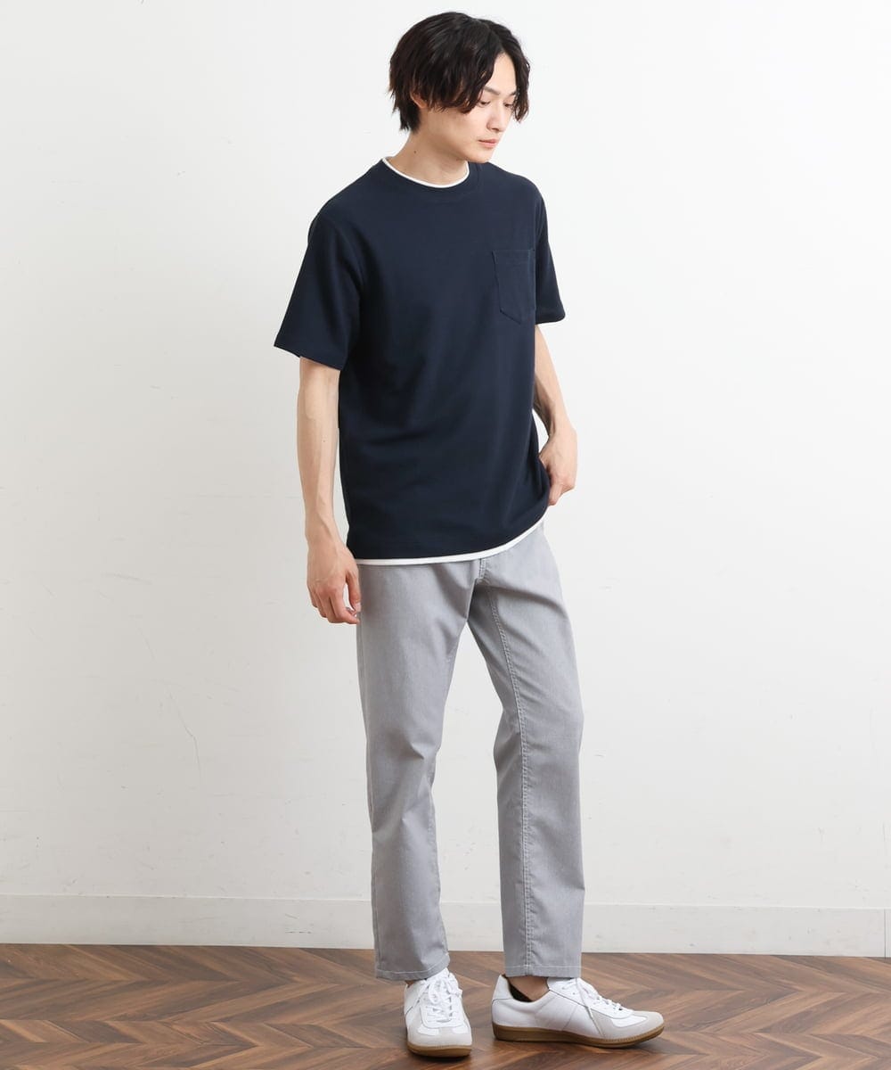 KHKHS79039 a.v.v MEN(アー・ヴェ・ヴェ) 【S-XXL】ワッフルフェイクレイヤードカットソー アイボリー