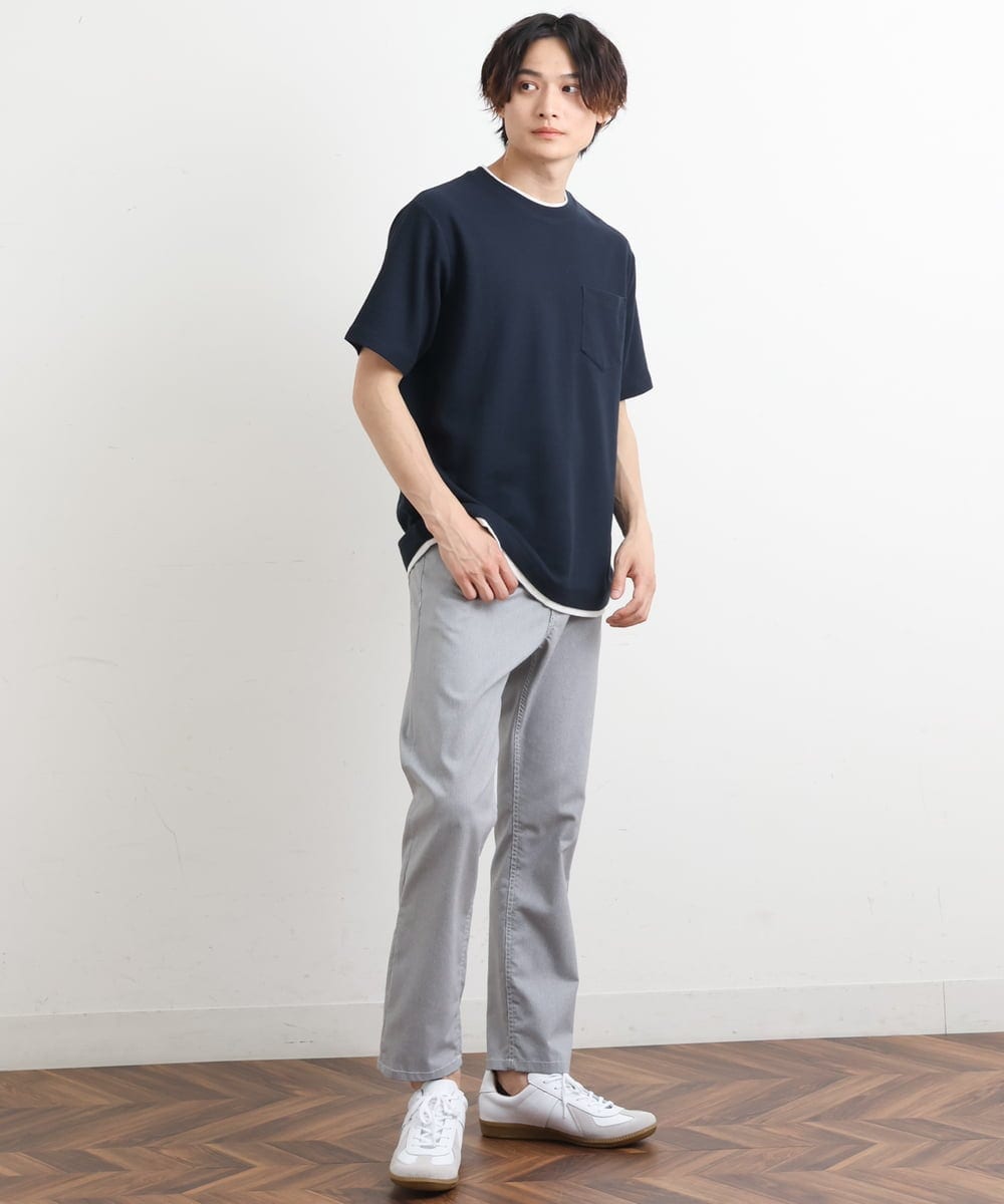 KHKHS79039 a.v.v MEN(アー・ヴェ・ヴェ) 【S-XXL】ワッフルフェイクレイヤードカットソー アイボリー