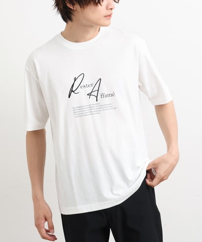 KHKHS83034  【接触冷感】デザインロゴプリントセミワイドTシャツ