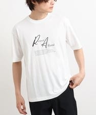 KHKHS83034 a.v.v MEN(アー・ヴェ・ヴェ) 【接触冷感】デザインロゴプリントセミワイドTシャツ ホワイト