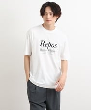 KHKHS84034 a.v.v MEN(アー・ヴェ・ヴェ) 【接触冷感】フレンチロゴプリントセミワイドTシャツ ホワイト