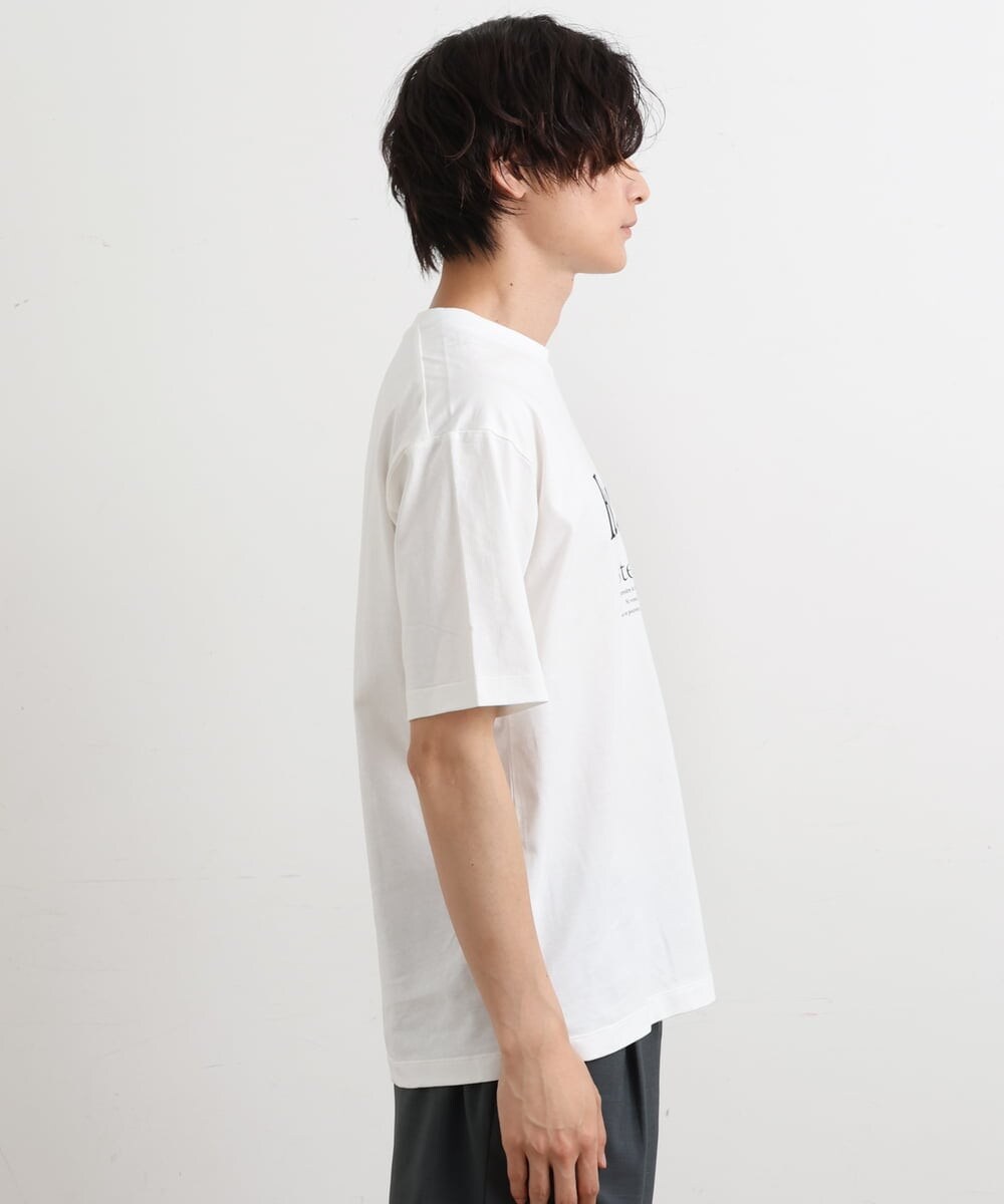 KHKHS84034 a.v.v MEN(アー・ヴェ・ヴェ) 【接触冷感】フレンチロゴプリントセミワイドTシャツ ホワイト