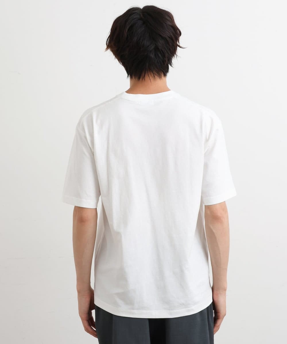 KHKHS84034 a.v.v MEN(アー・ヴェ・ヴェ) 【接触冷感】フレンチロゴプリントセミワイドTシャツ ホワイト