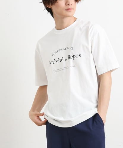 KHKHS85034  【接触冷感】ラウンドロゴプリントセミワイドTシャツ