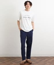 KHKHS85034 a.v.v MEN(アー・ヴェ・ヴェ) 【接触冷感】ラウンドロゴプリントセミワイドTシャツ ホワイト