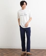 KHKHS85034 a.v.v MEN(アー・ヴェ・ヴェ) 【接触冷感】ラウンドロゴプリントセミワイドTシャツ ホワイト