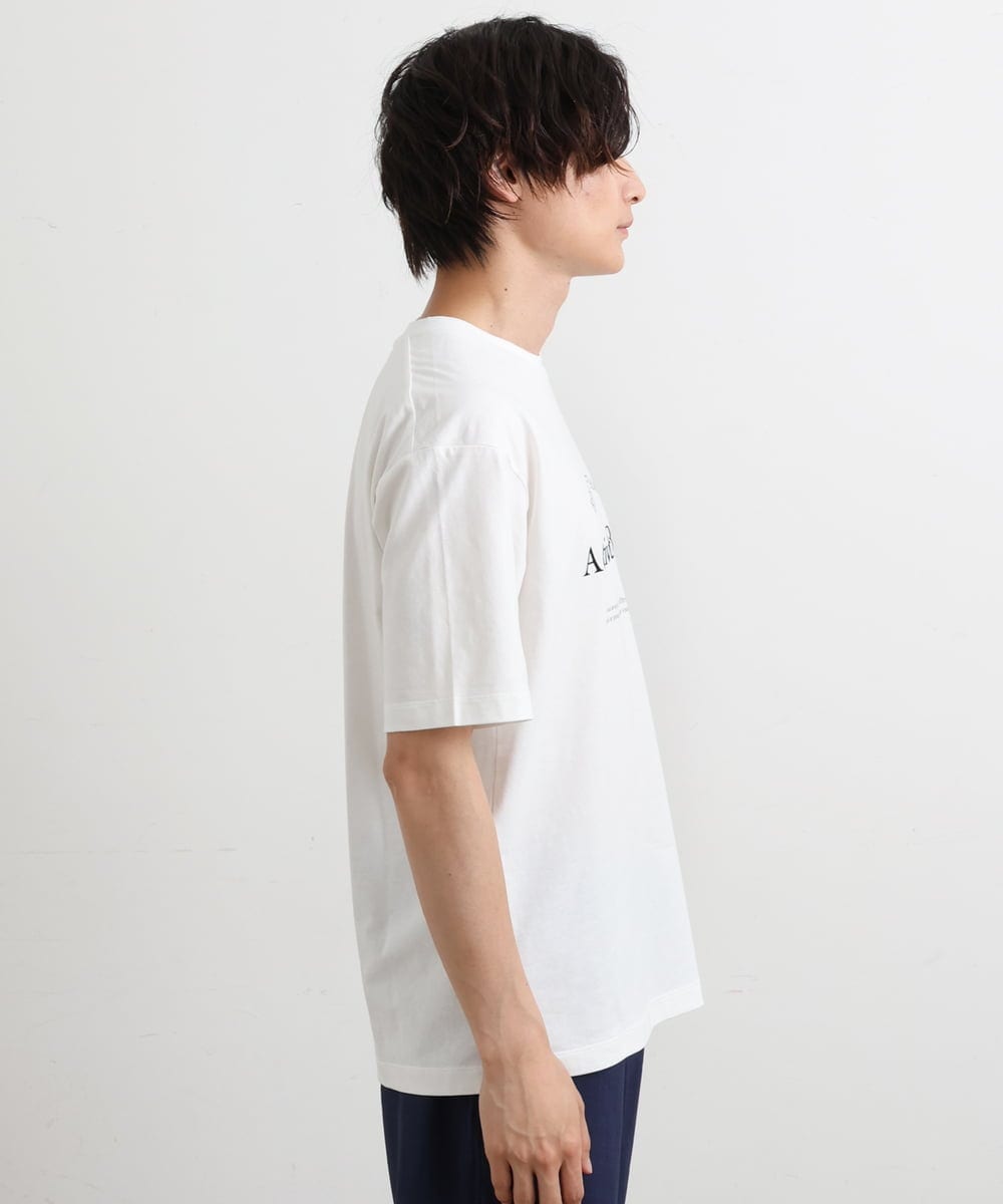 KHKHS85034 a.v.v MEN(アー・ヴェ・ヴェ) 【接触冷感】ラウンドロゴプリントセミワイドTシャツ ホワイト