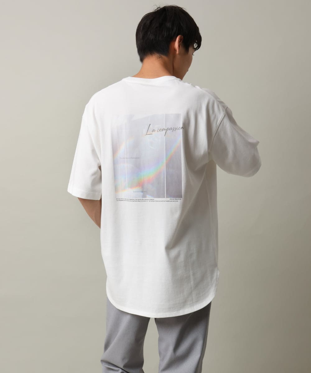 KHKHV10044 a.v.v MEN(アー・ヴェ・ヴェ) 【HIDEYUKI SUTO×a.v.vコラボ】フォトプリントロングシルエットTシャツ ライトグレー