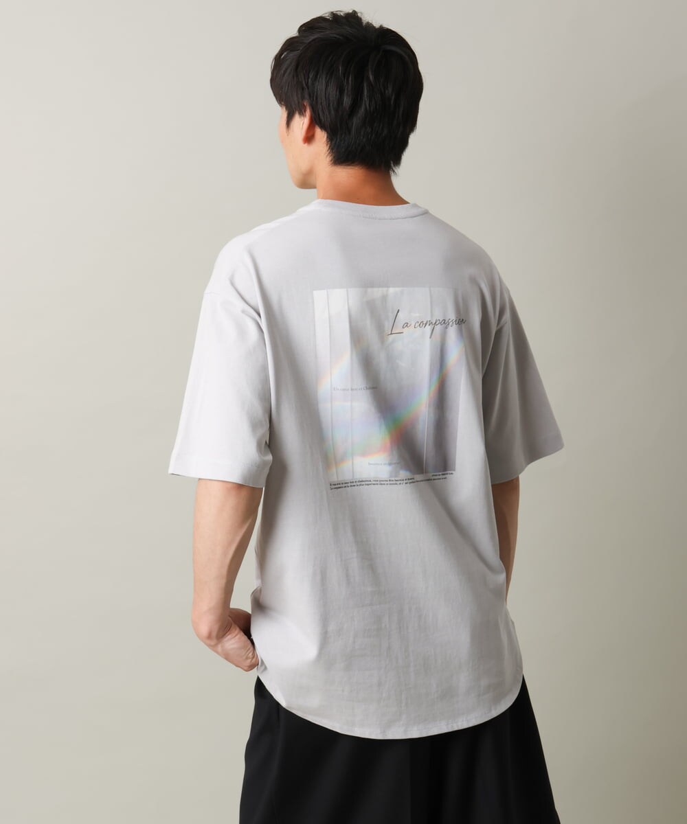 KHKHV10044 a.v.v MEN(アー・ヴェ・ヴェ) 【HIDEYUKI SUTO×a.v.vコラボ】フォトプリントロングシルエットTシャツ ライトグレー