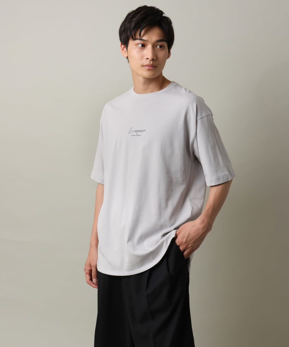 KHKHV10044 a.v.v MEN(アー・ヴェ・ヴェ) 【HIDEYUKI SUTO×a.v.vコラボ】フォトプリントロングシルエットTシャツ ライトグレー