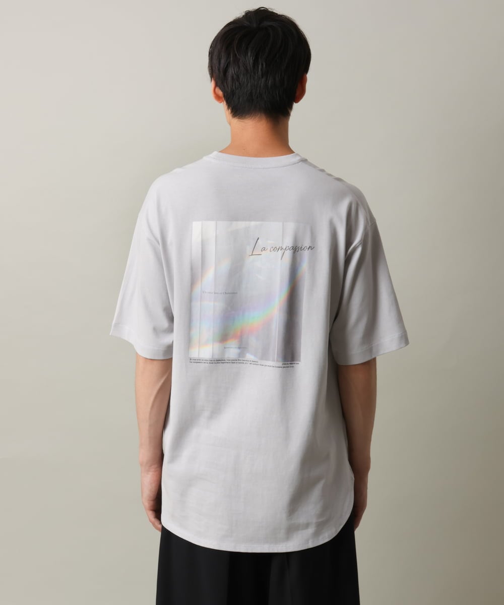 KHKHV10044 a.v.v MEN(アー・ヴェ・ヴェ) 【HIDEYUKI SUTO×a.v.vコラボ】フォトプリントロングシルエットTシャツ ライトグレー