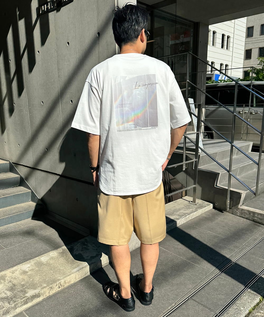 KHKHV10044 a.v.v MEN(アー・ヴェ・ヴェ) 【HIDEYUKI SUTO×a.v.vコラボ】フォトプリントロングシルエットTシャツ ライトグレー