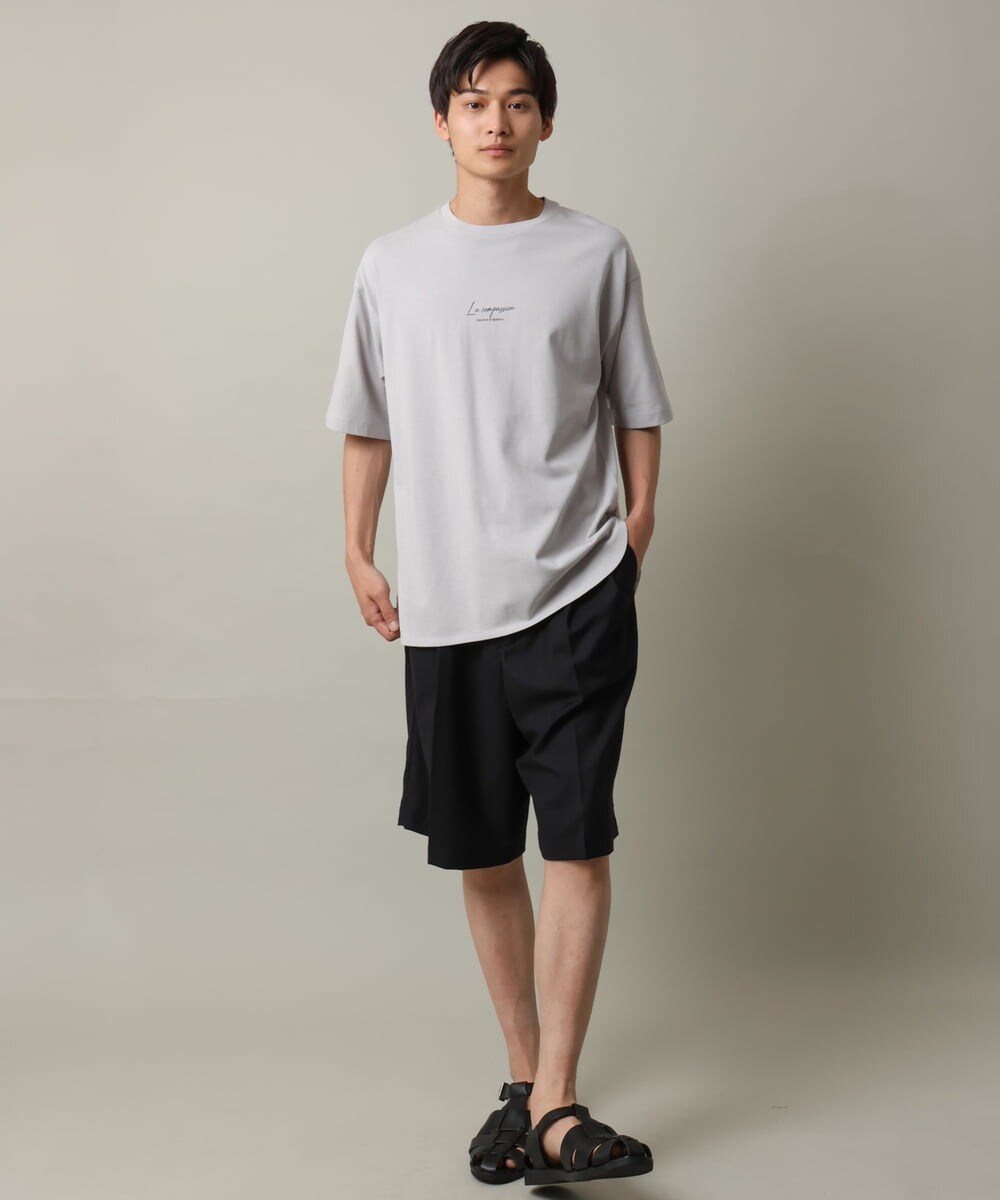 KHKHV10044 a.v.v MEN(アー・ヴェ・ヴェ) 【HIDEYUKI SUTO×a.v.vコラボ】フォトプリントロングシルエットTシャツ ライトグレー