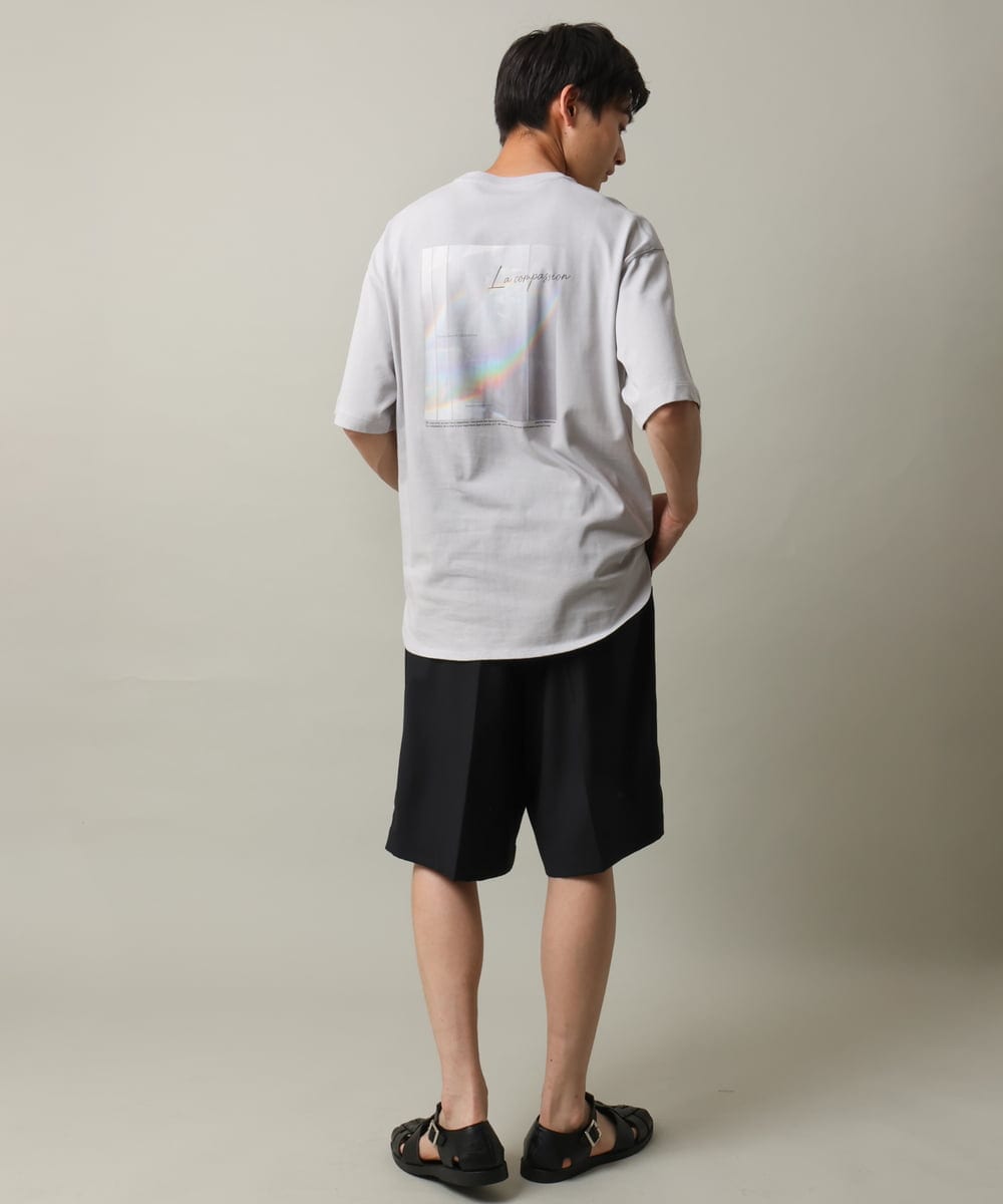 KHKHV10044 a.v.v MEN(アー・ヴェ・ヴェ) 【HIDEYUKI SUTO×a.v.vコラボ】フォトプリントロングシルエットTシャツ ライトグレー