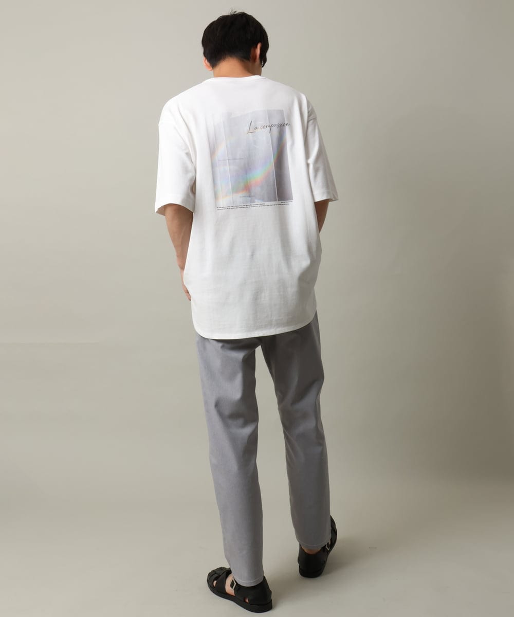 KHKHV10044 a.v.v MEN(アー・ヴェ・ヴェ) 【HIDEYUKI SUTO×a.v.vコラボ】フォトプリントロングシルエットTシャツ ライトグレー