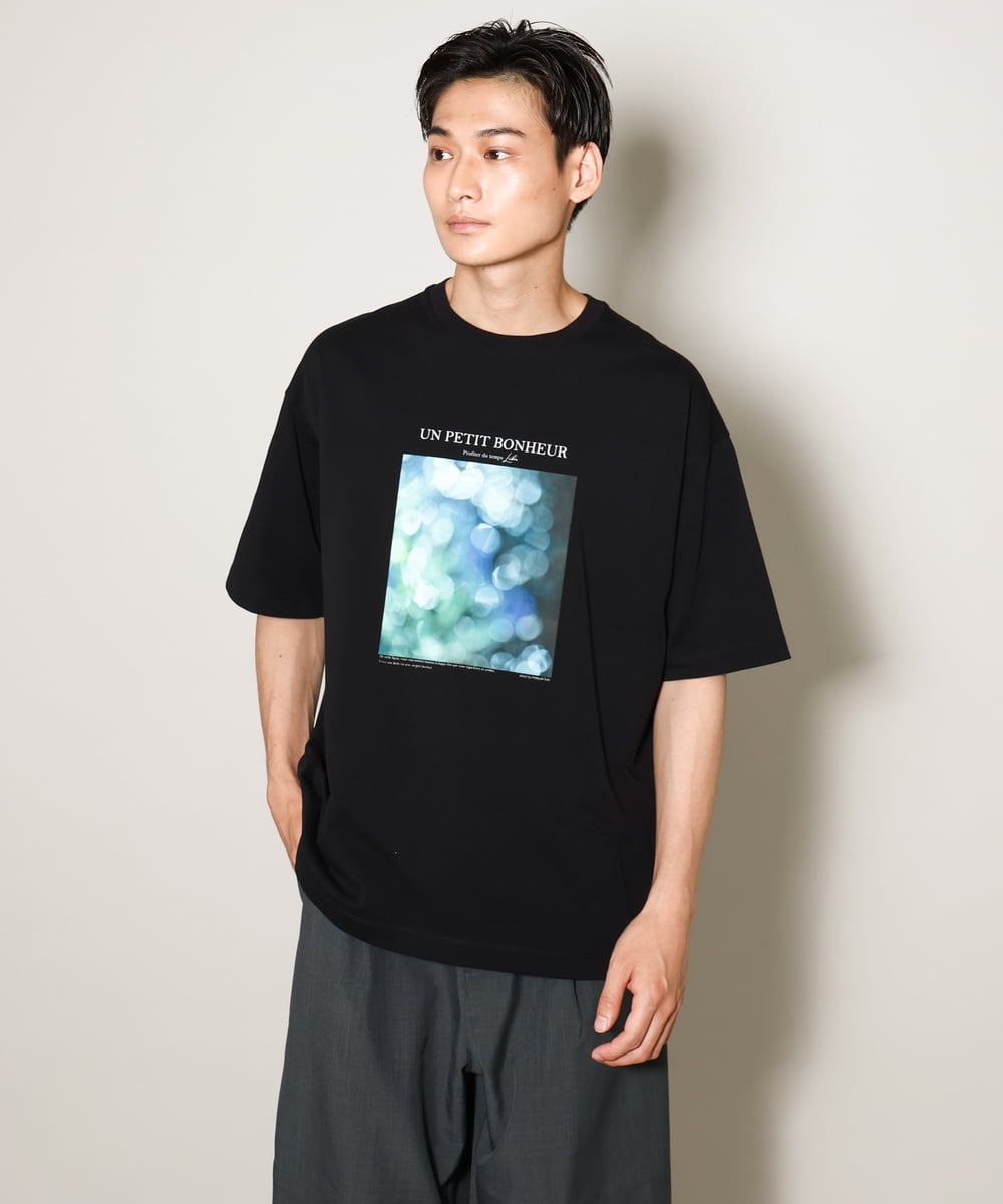 KHKHV11044 a.v.v MEN(アー・ヴェ・ヴェ) 【HIDEYUKI SUTO×a.v.vコラボ】フォトプリントワイドシルエットTシャツ ブラック