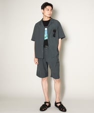 KHKHV11044 a.v.v MEN(アー・ヴェ・ヴェ) 【HIDEYUKI SUTO×a.v.vコラボ】フォトプリントワイドシルエットTシャツ ブラック