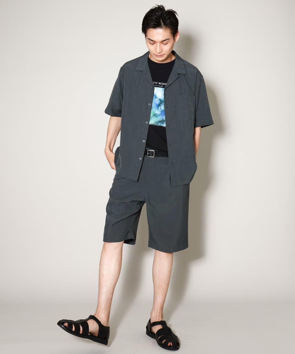 KHKHV11044 a.v.v MEN(アー・ヴェ・ヴェ) 【HIDEYUKI SUTO×a.v.vコラボ】フォトプリントワイドシルエットTシャツ ブラック