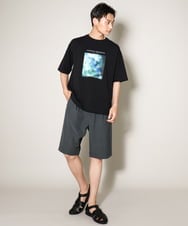 KHKHV11044 a.v.v MEN(アー・ヴェ・ヴェ) 【HIDEYUKI SUTO×a.v.vコラボ】フォトプリントワイドシルエットTシャツ ブラック