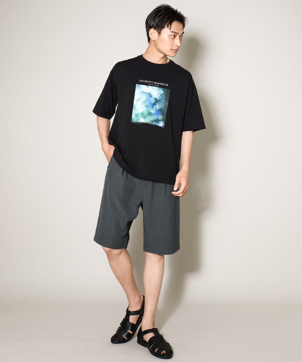 KHKHV11044 a.v.v MEN(アー・ヴェ・ヴェ) 【HIDEYUKI SUTO×a.v.vコラボ】フォトプリントワイドシルエットTシャツ ブラック