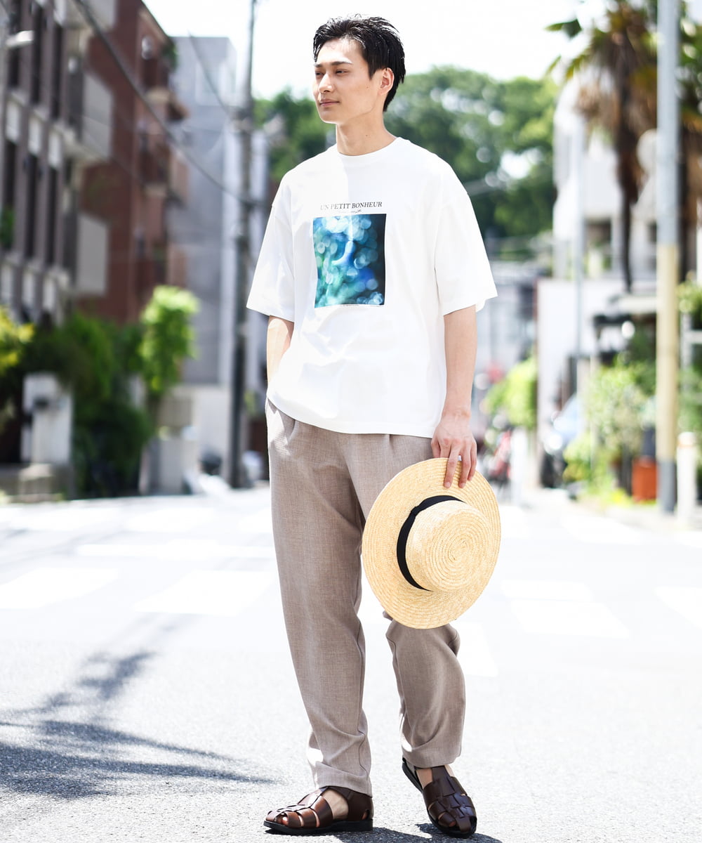 KHKHV11044 a.v.v MEN(アー・ヴェ・ヴェ) 【HIDEYUKI SUTO×a.v.vコラボ】フォトプリントワイドシルエットTシャツ ブラック