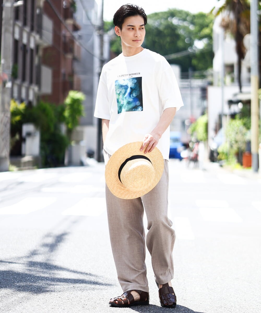 KHKHV11044 a.v.v MEN(アー・ヴェ・ヴェ) 【HIDEYUKI SUTO×a.v.vコラボ】フォトプリントワイドシルエットTシャツ ブラック