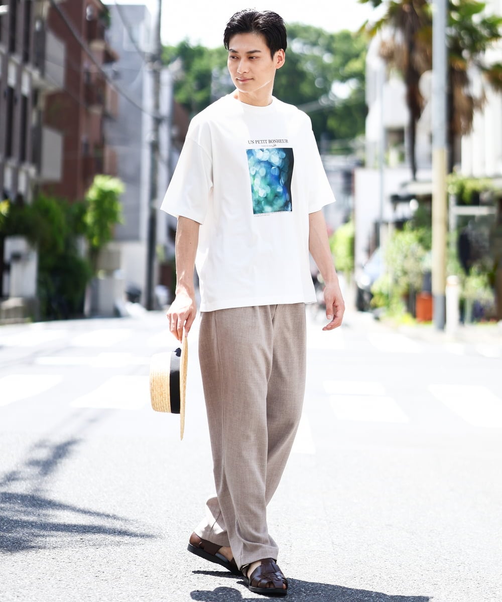 KHKHV11044 a.v.v MEN(アー・ヴェ・ヴェ) 【HIDEYUKI SUTO×a.v.vコラボ】フォトプリントワイドシルエットTシャツ ブラック