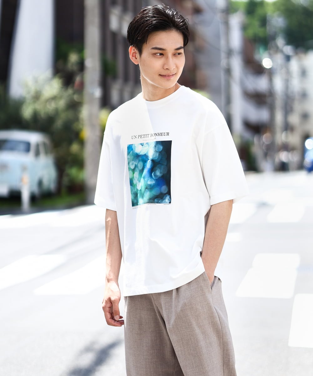 KHKHV11044 a.v.v MEN(アー・ヴェ・ヴェ) 【HIDEYUKI SUTO×a.v.vコラボ】フォトプリントワイドシルエットTシャツ ブラック