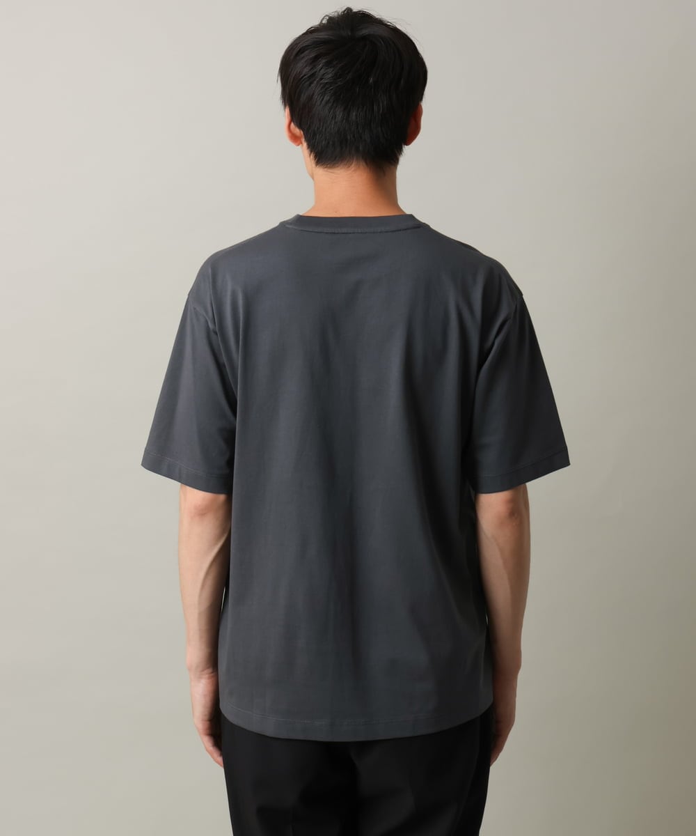 KHKHV12034 a.v.v MEN(アー・ヴェ・ヴェ) 【接触冷感】ロゴプリントセミワイドシルエットTシャツ ダークグレー
