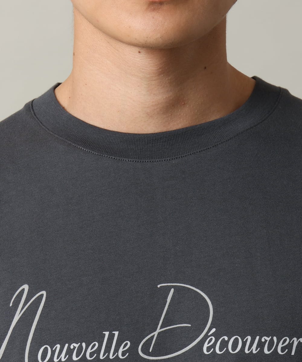 KHKHV12034 a.v.v MEN(アー・ヴェ・ヴェ) 【接触冷感】ロゴプリントセミワイドシルエットTシャツ ダークグレー